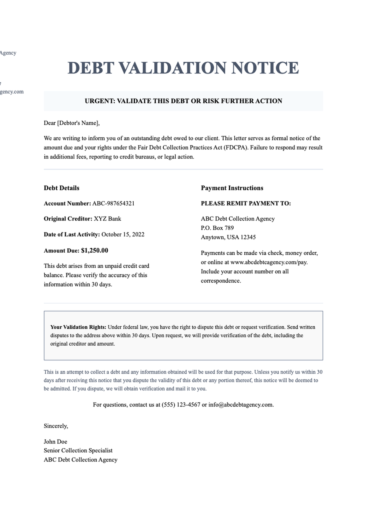 Urgent debt collection letter with payment demand and contact details_variant_3
